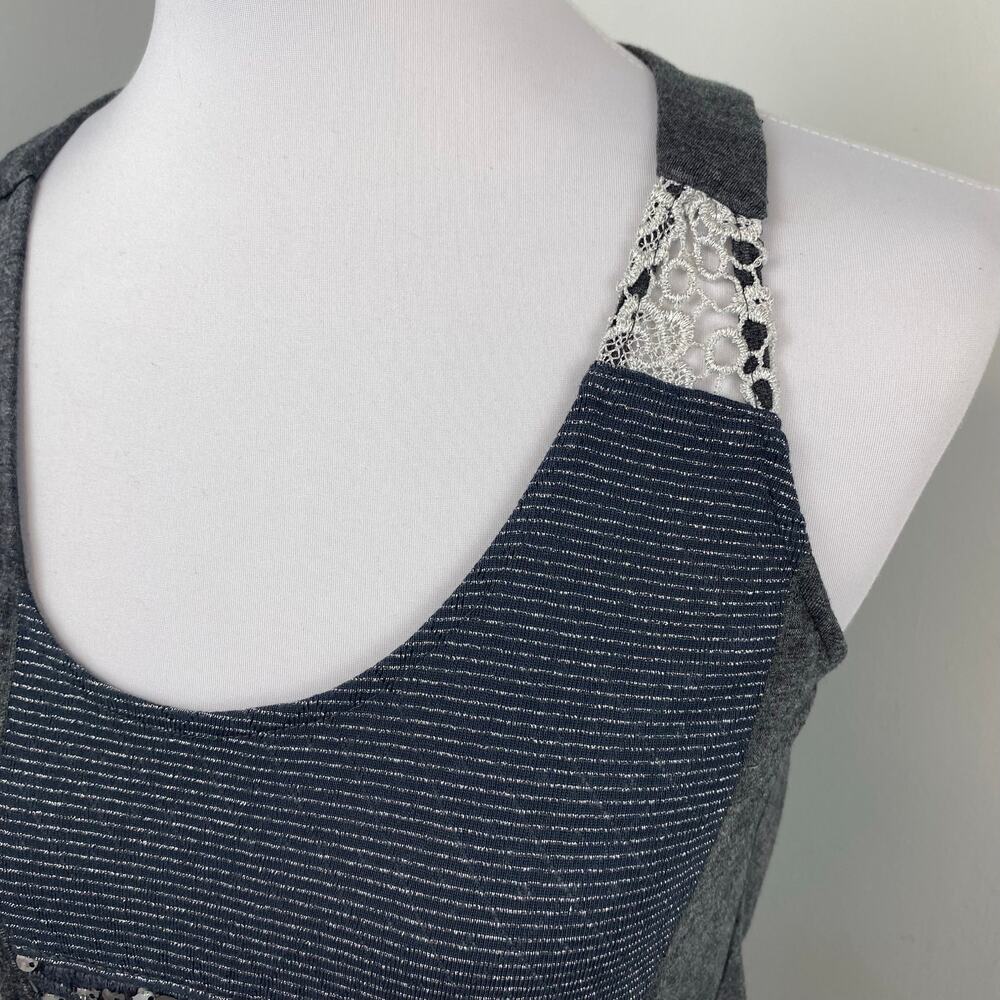 Anthropologie Tiny Patchwork Sequin Lace Racerbac… - image 2